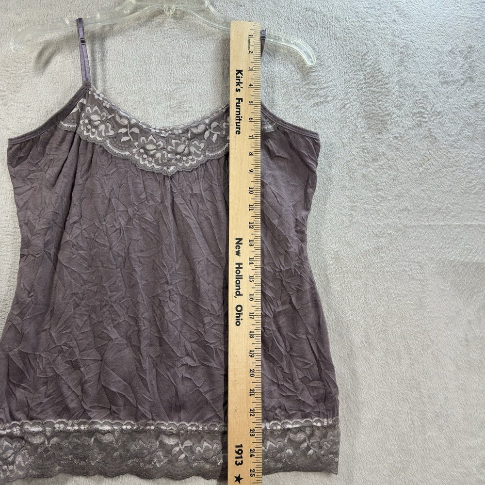 Maurices Womens Lace Trim Y2K Cami Tank Top Size L Forest Fairy Crinkle Preppy‎ - Picture 4 of 9